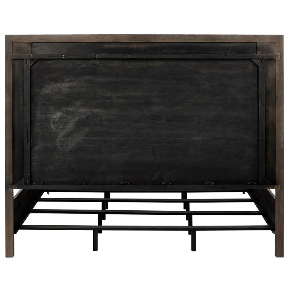 Furniture Worldwide Montclair King Panel Bed in Embossed Cocoa and Smoked Gold, , large