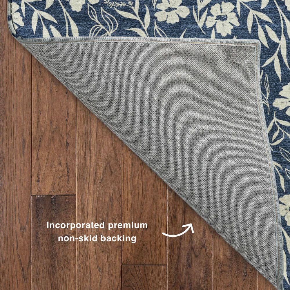 Dalyn Rug Company Soft Essentials Floral Navy 5' x 7'6" Indoor/Outdoor Area Rug, , large