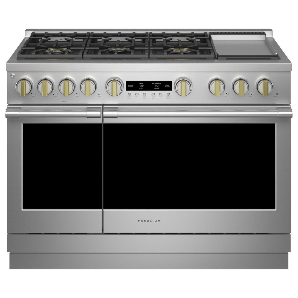 Monogram 48&quot; Dual-Fuel Professional Range with 6 Burners and Steam Clean in Stainless Steel, , large