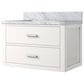 Lexora Home Castor 30" Single Bathroom Vanity in White with 2 cm White Carrara Marble Top and Rectangular Sink, , large