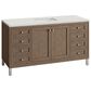 James Martin Vanities Chicago 60" Single Bathroom Vanity in Whitewashed Walnut with 3 cm Lime Delight Quartz Top and Rectangular Sink, , large