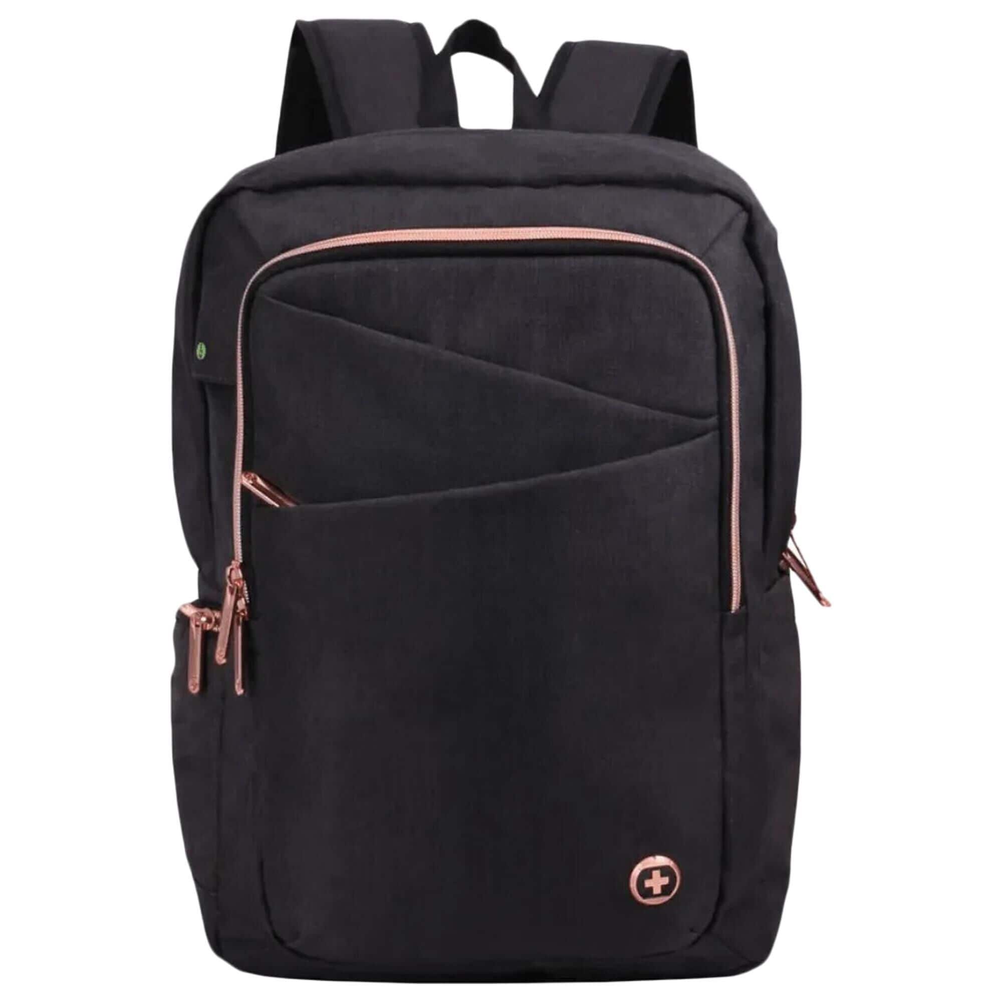 Black and rose gold pink shop backpack
