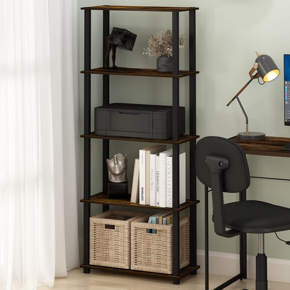 HOMLUX 5-Tier Display Rack in Black and Grey, , large