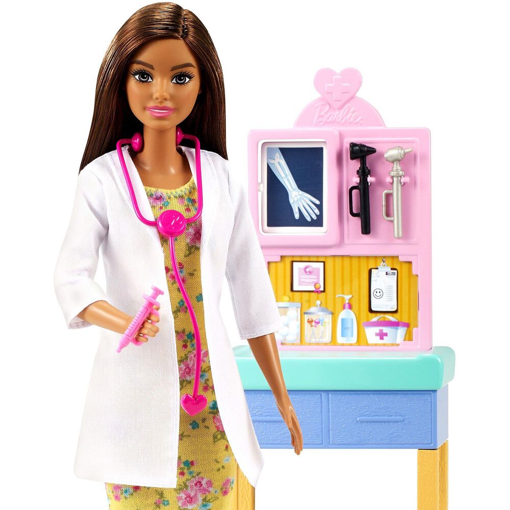 barbie pediatrician doll & playset