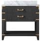 Lexora Home Norwalk 36" Single Bathroom Vanity in Black Oak with White Carrara Marble Top and Rectangle Sink, , large