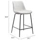 Zuo Modern Byron Counter Chair in White/Black, , large