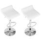 Lumisource Ale Swivel Adjustable Barstool with White Seat in Chrome (Set of 2), , large
