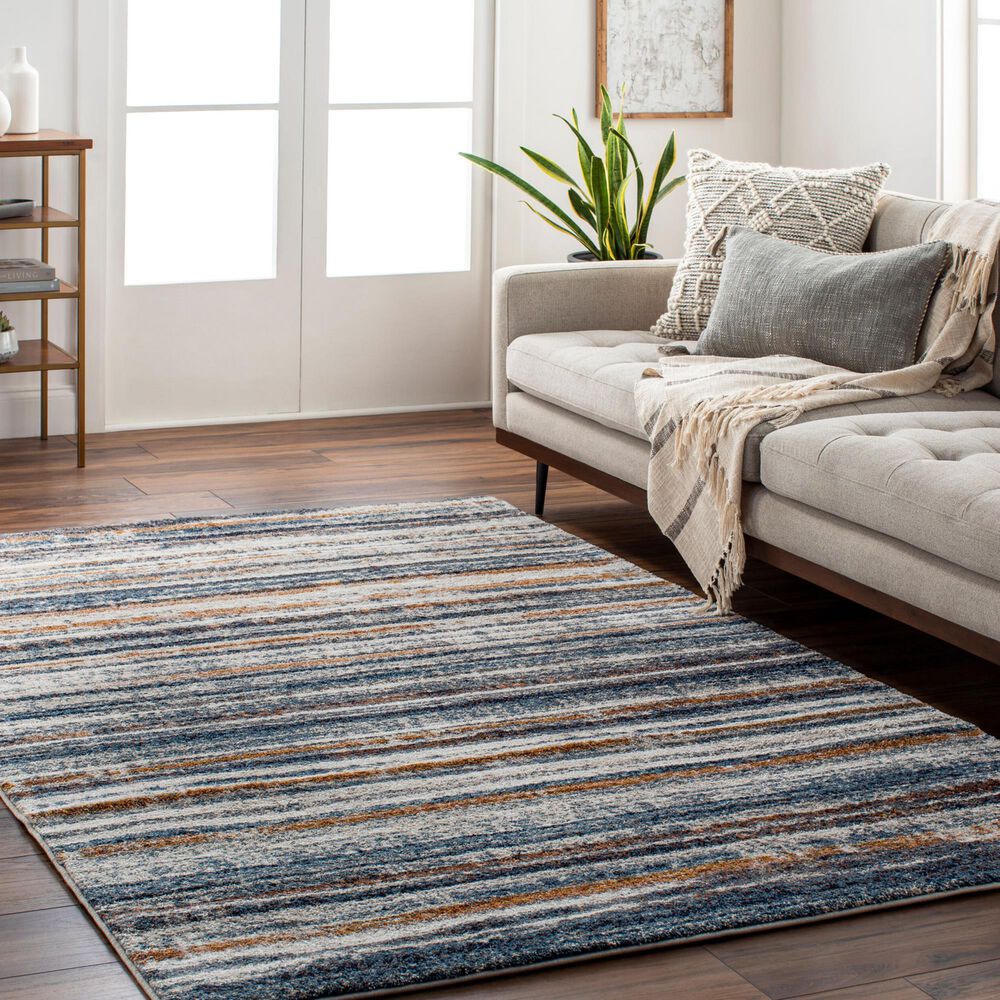 Surya Tuscany TUS-2337 Blue, Brown, Bright Yellow, Dusty Coral, Dark Blue, Light Beige, Cream and Gray 12&#39; x 15&#39; Area Rug, , large
