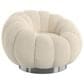 Emerald Home Furnishings Lily Pumpkin Swivel Chair in White Boucle, , large