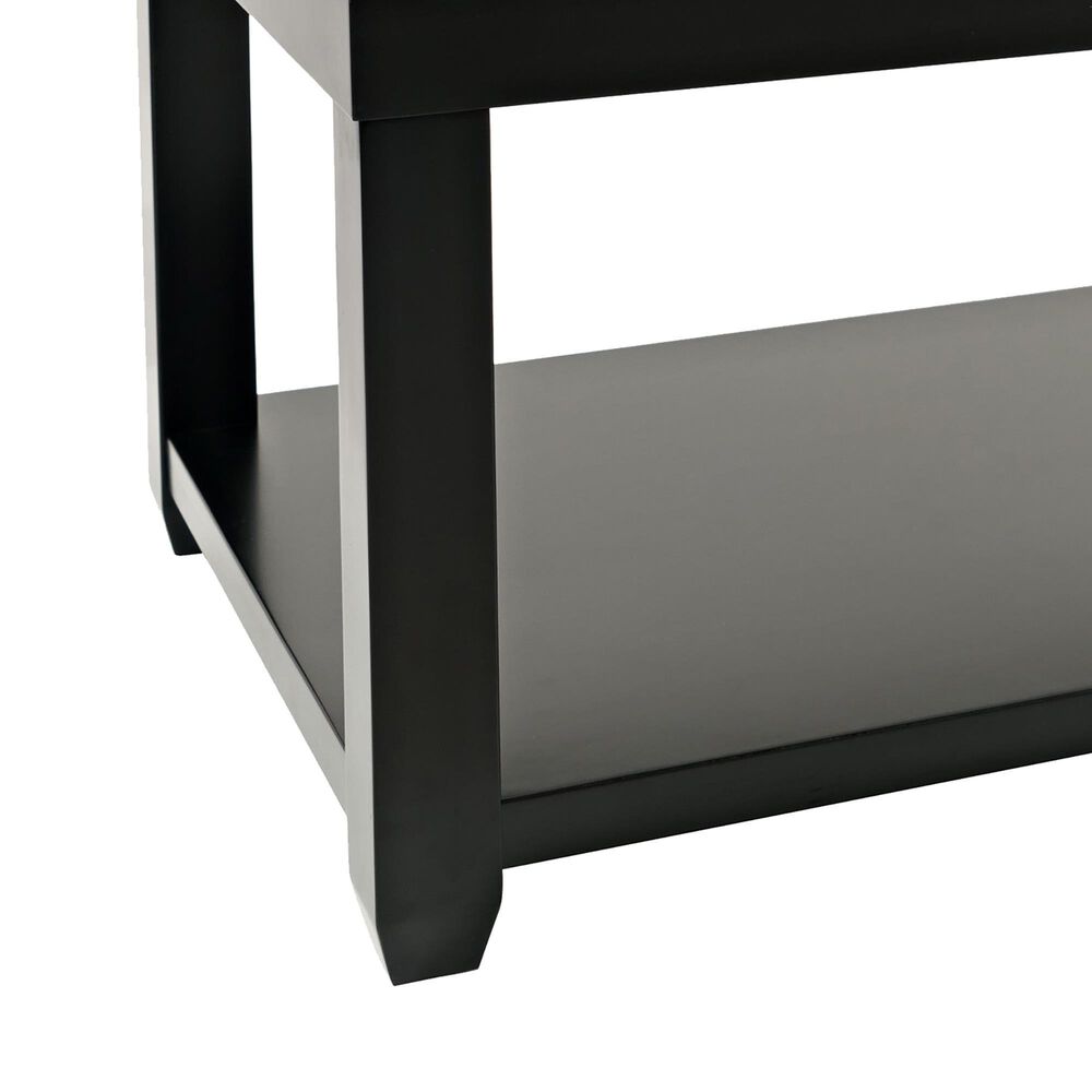 Waltham Urban Icon Rectangular Cocktail Table in Polished Black, , large
