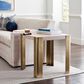 Uttermost Caress End Table in Honey Beige and Antique Brass, , large