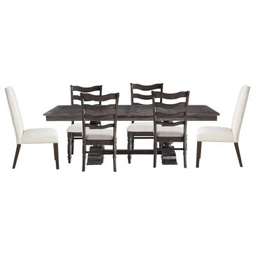 Steve Silver Hutchins 7-Piece Rectangular Dining Set in Dusty Charcoal, , large