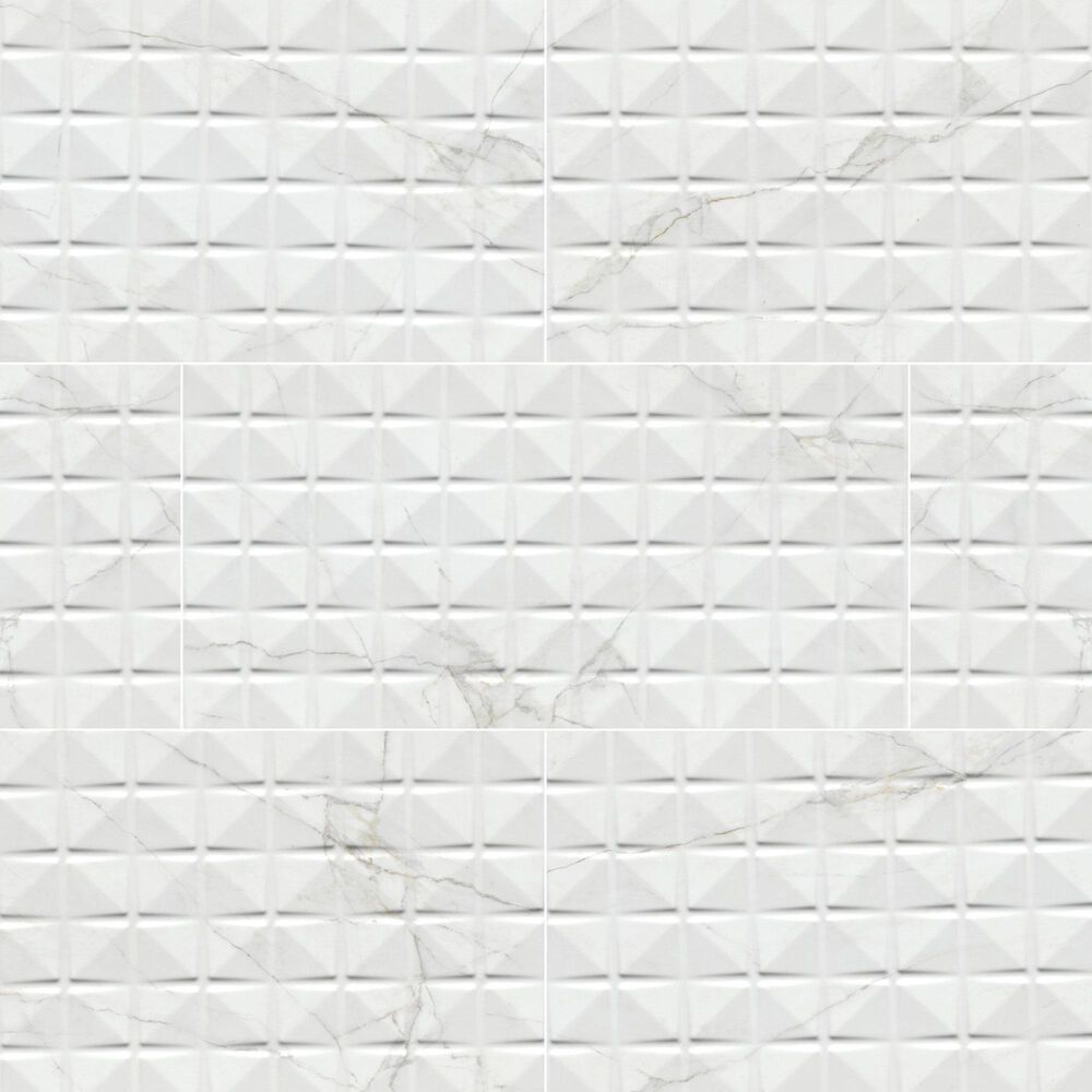 MS International Dymo Calacatta Chex White 12" x 24" Ceramic Tile, , large