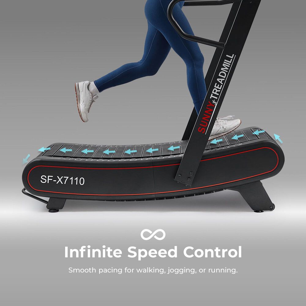 Sunny Health &amp; Fitness Smart Ultra Manual Folding Treadmill in Black and Red, , large