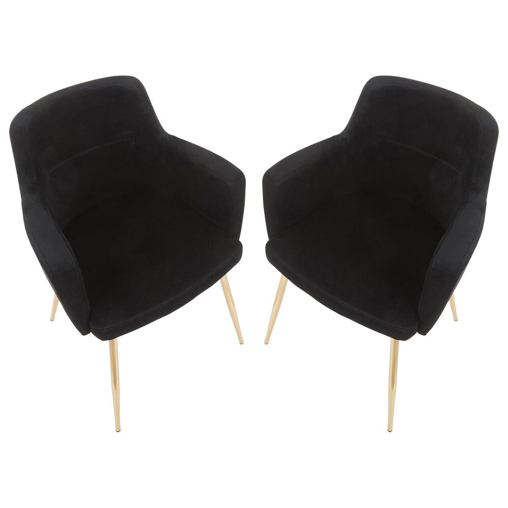 Lumisource Andrew Dining Chair in Black/Gold &#40;Set of 2&#41;, , large