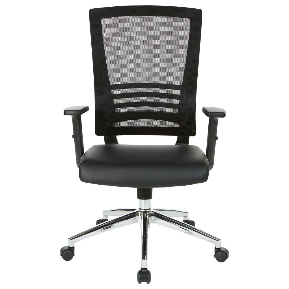 OSP Home Office Chair with Black Cushion with Chrome Finish, , large