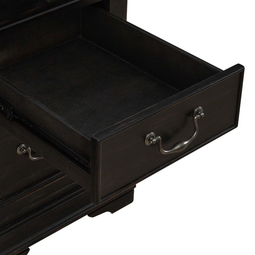 Liberty Furniture Meritage Junior Executive Desk in Aged Charcoal and Caramel, , large