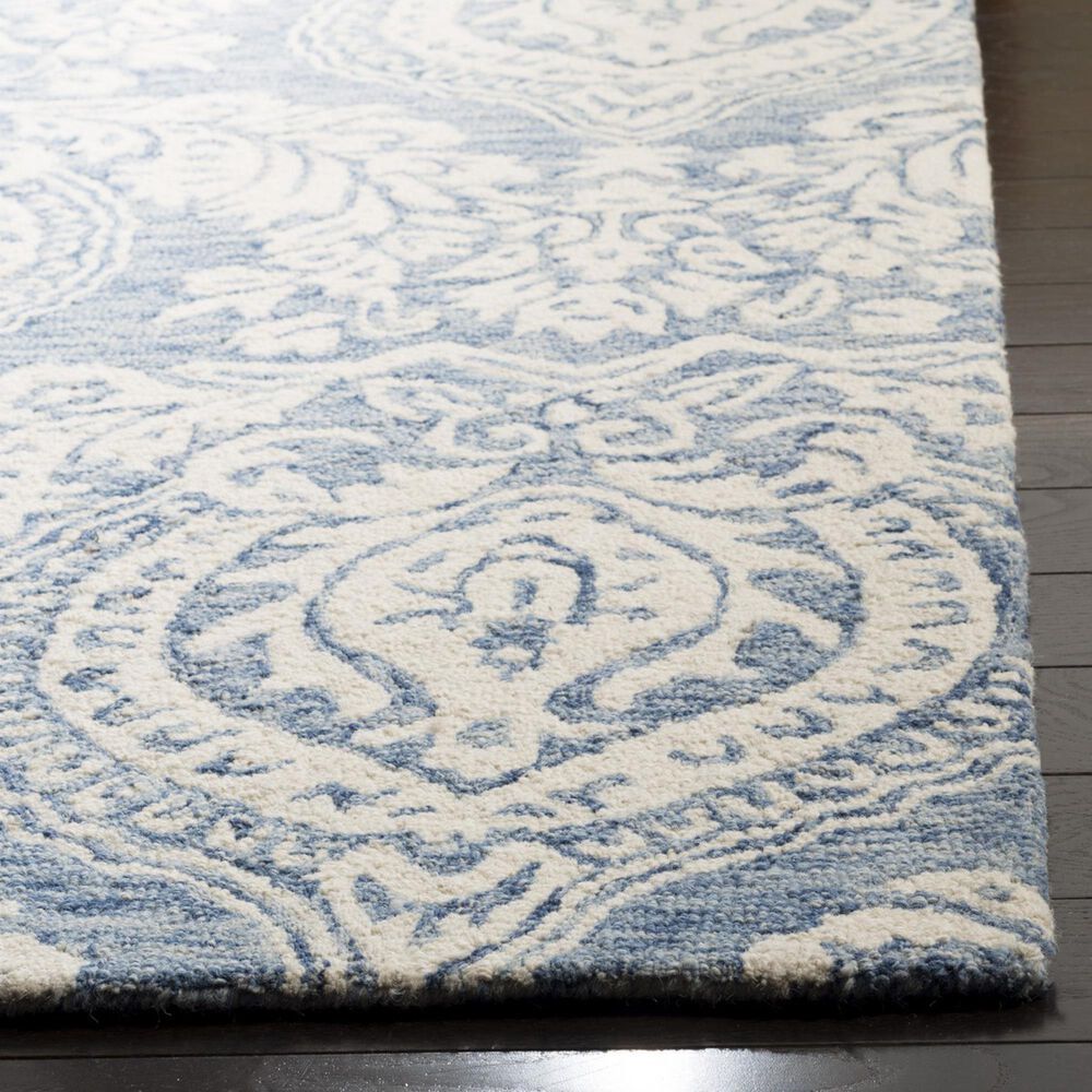 Safavieh Micro-Loop MLP512M 5&#39; Square Blue and Ivory Area Rug, , large