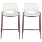 Zuo Modern Desi Counter Chair in White/Dark Brown (Set of 2), , large