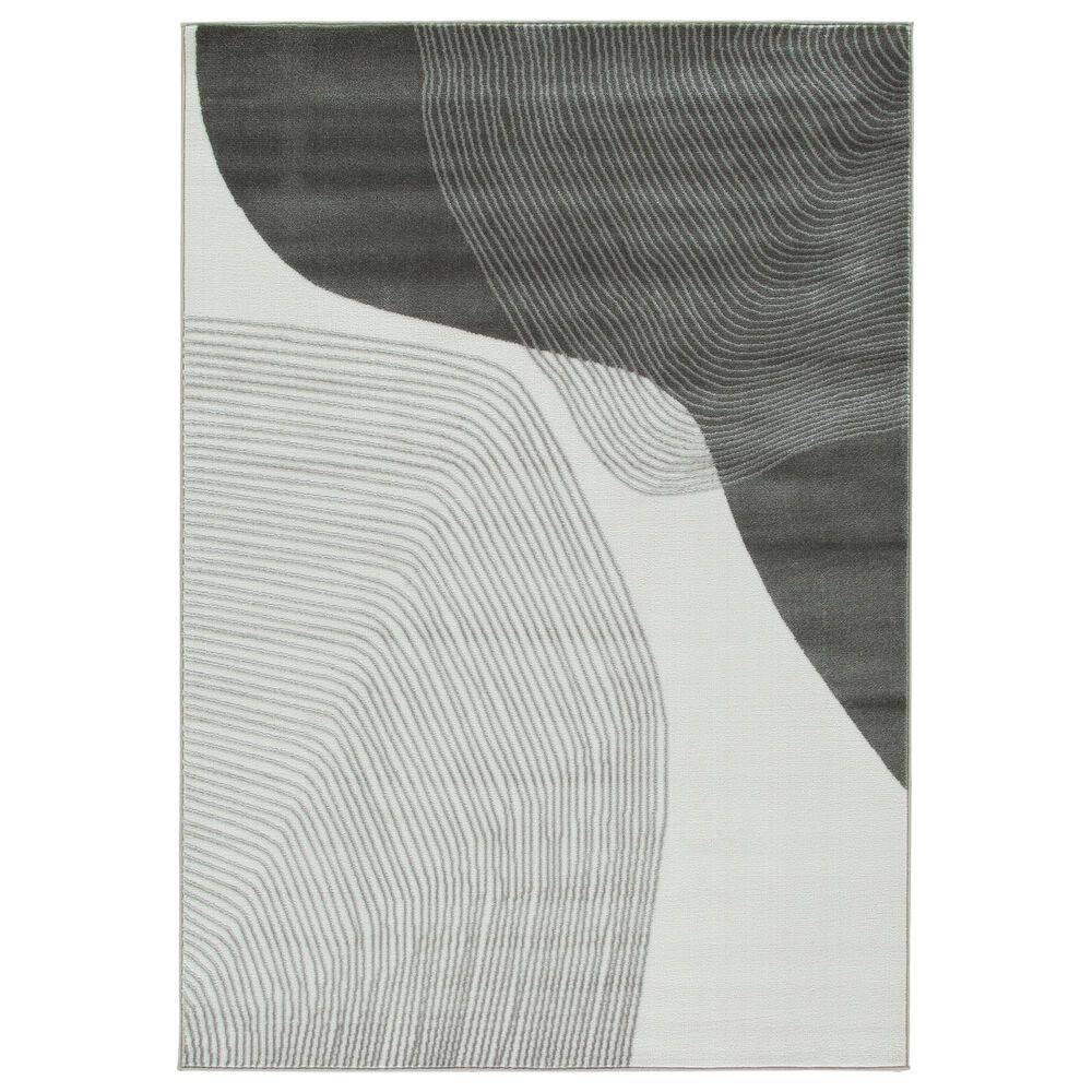 Ashley Winderburg 5" x 7" Gray and Ivory Area Rug, , large