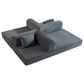 GigaCloud Corduroy Convertible Sleeper Sofa with Cylindrical Pillow in Gray, , large