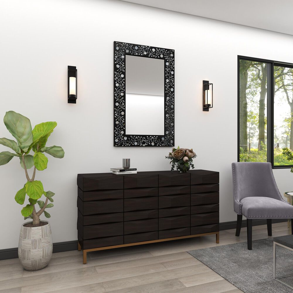 Maple and Jade 30&quot; x 47&quot; Wall Mirror in Black and White, , large