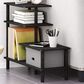 HOMLUX Turn-N-Tube 3-Tier Side Display Rack in Espresso and Black, , large