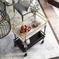 Furniture of America Stapleton Bar Serving Cart in Black, Gold, White and Walnut, , large