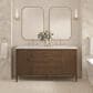 James Martin Vanities Myrrin 60" Double Vanity in Mid Century Walnut with 3 cm Ethereal Noctis Quartz Top, , large
