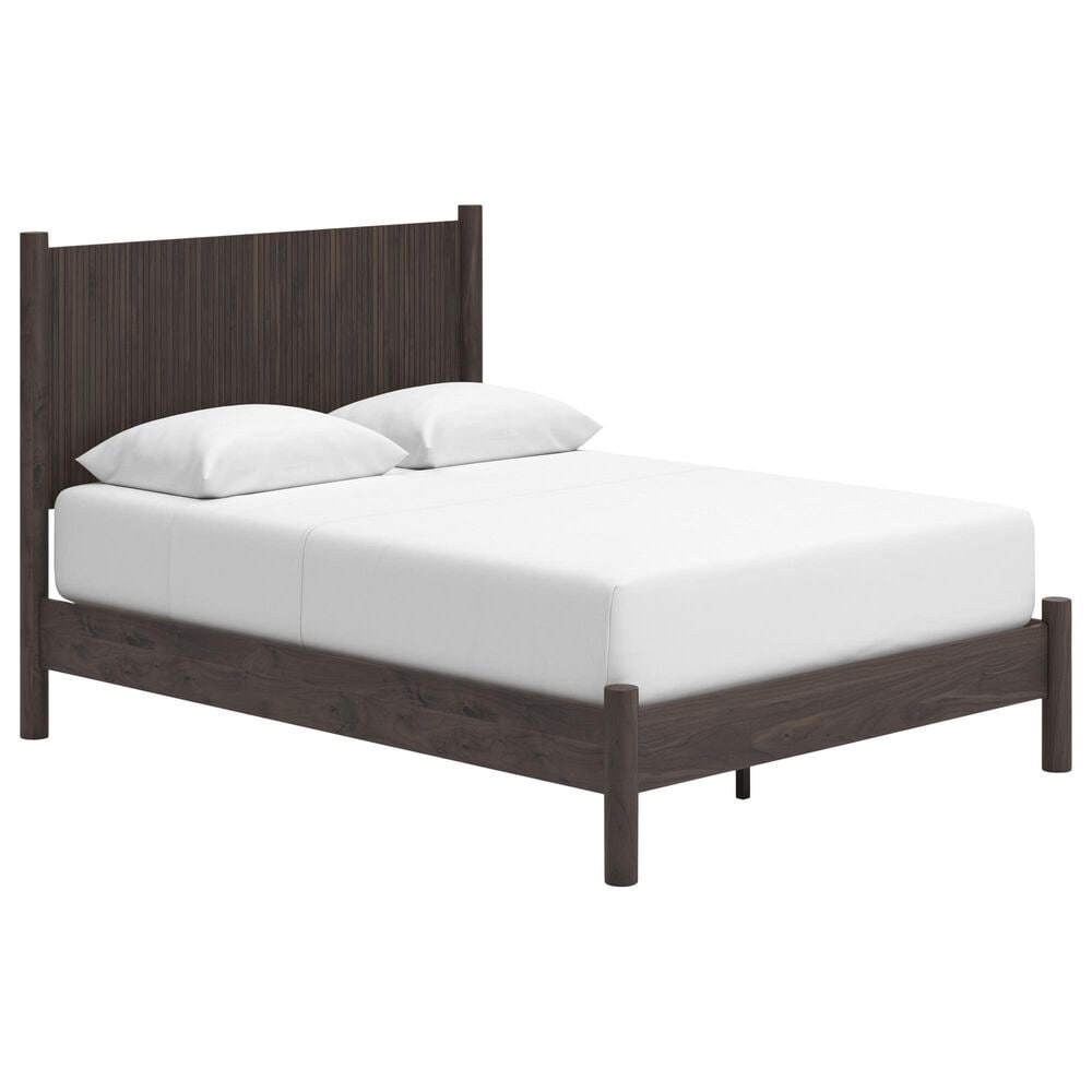 Ashley Pamytta 4-Piece Queen Panel Platform Bedroom Set in Rich Brown, , large