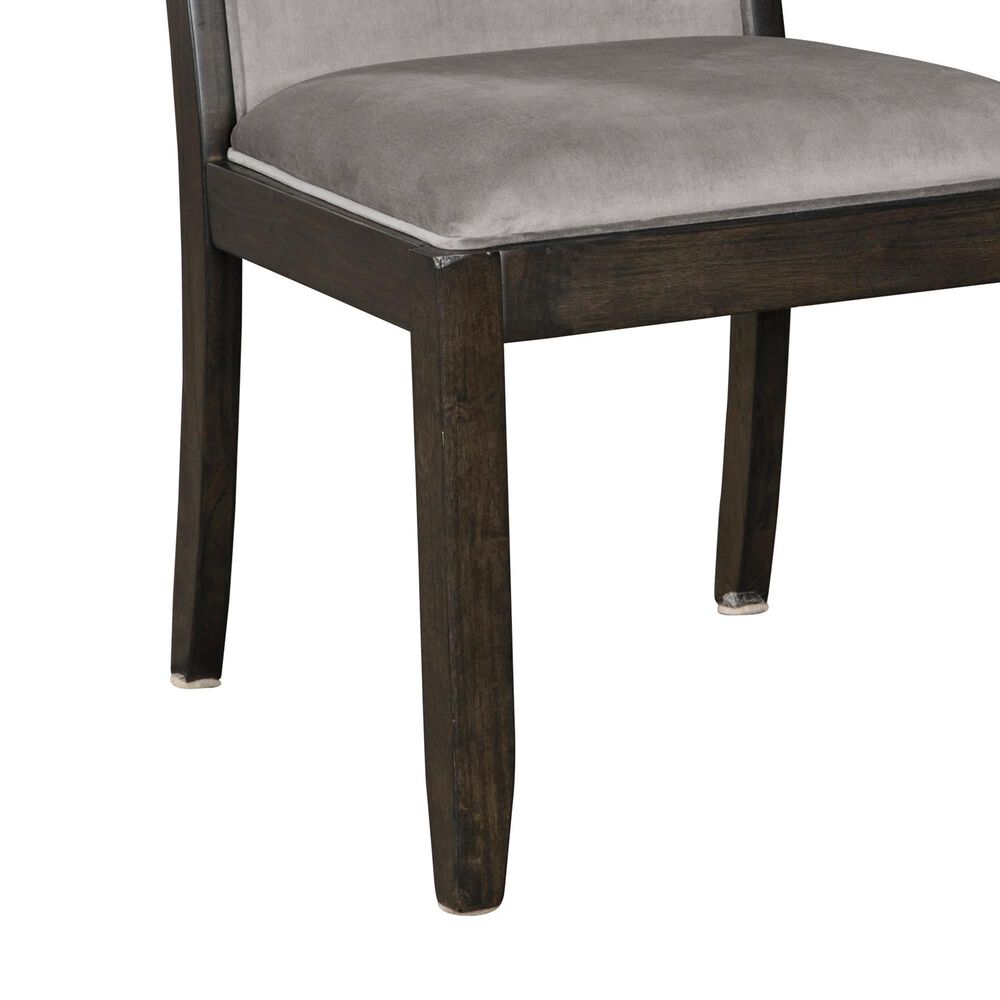 Ashley Hyndell Upholstered Side Chair with Faux Velvet Upholstery in Dark Brown Finish, , large