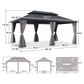 HOMLUX 12" x 18" Permanent Hardtop Gazebo with Double-Tier Roof in Gray, , large