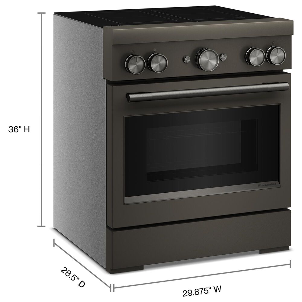KitchenAid 30" Induction Commercial Range in Black Ore, , large