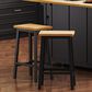 HOMLUX 25.6" Counter Stool in Light Brown and Black (Set of 2), , large