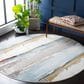 Safavieh Aria 6"6" Round Ivory and Light Blue Area Rug, , large