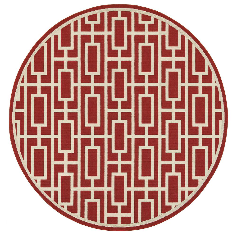 Oriental Weavers Meridian 9754R 7&#39;10&quot; Round Red Area Rug, , large