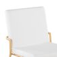 LumiSource Dutchess Side Chair with White Faux Leather Cushion in Gold (Set of 2), , large
