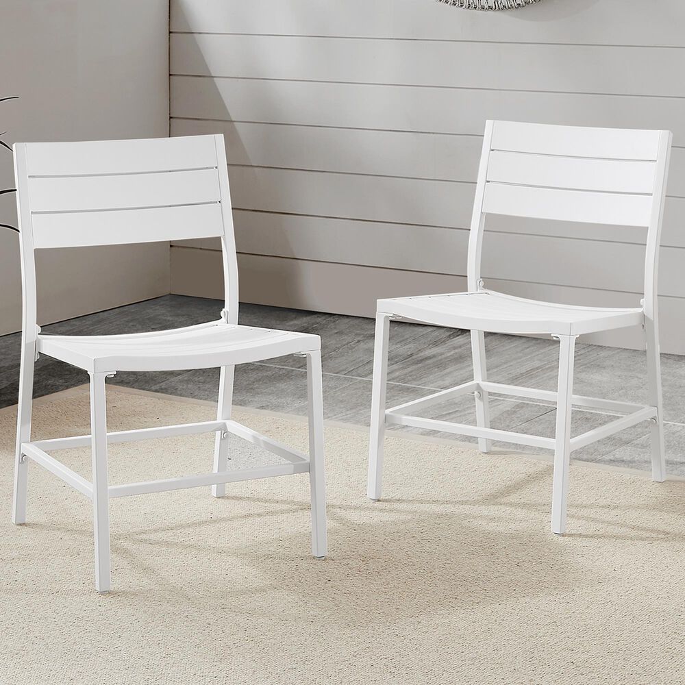 Linon Home Decor Holland Patio Side Chair in White (Set of 2), , large