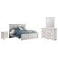 Ashley Makidern 4 Piece King Storage Bedroom Set with Two Drawers in Whitewash, , large