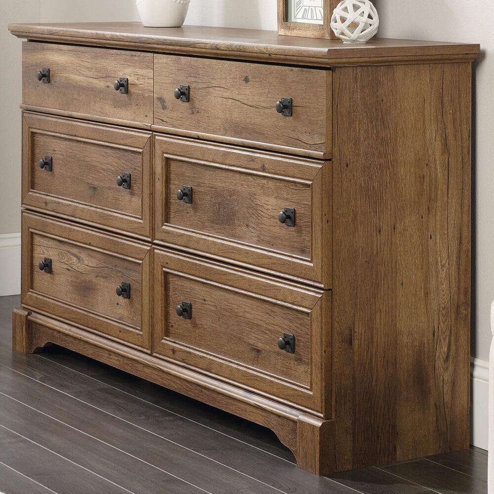 Sauder Palladia 6 Drawer Dresser in Vintage Oak, , large