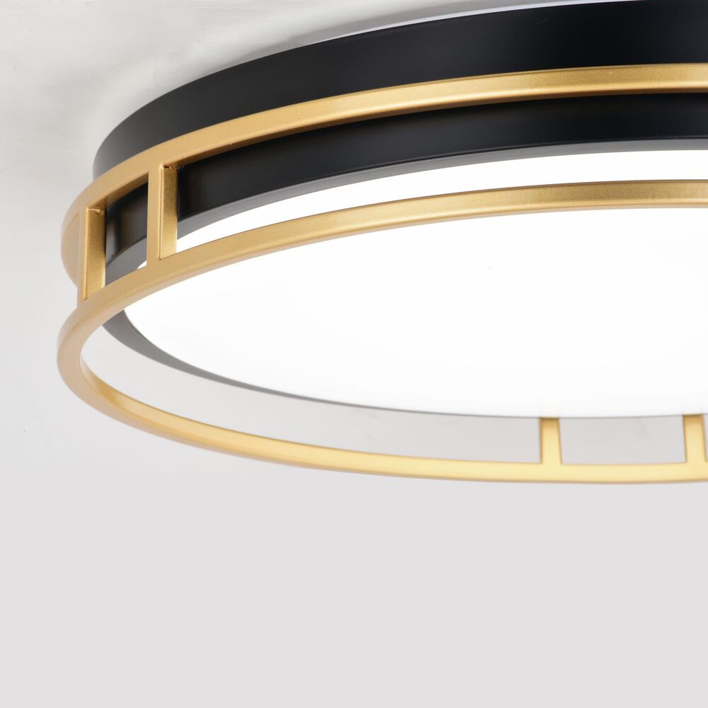 Vaxcel Northgate 16" 1-Light Flush Mount in Matte Black and Satin Gold, , large
