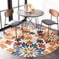 Safavieh Cabana CBN800A 4" Round Creme and Red Indoor/Outdoor Area Performance Rug, , large