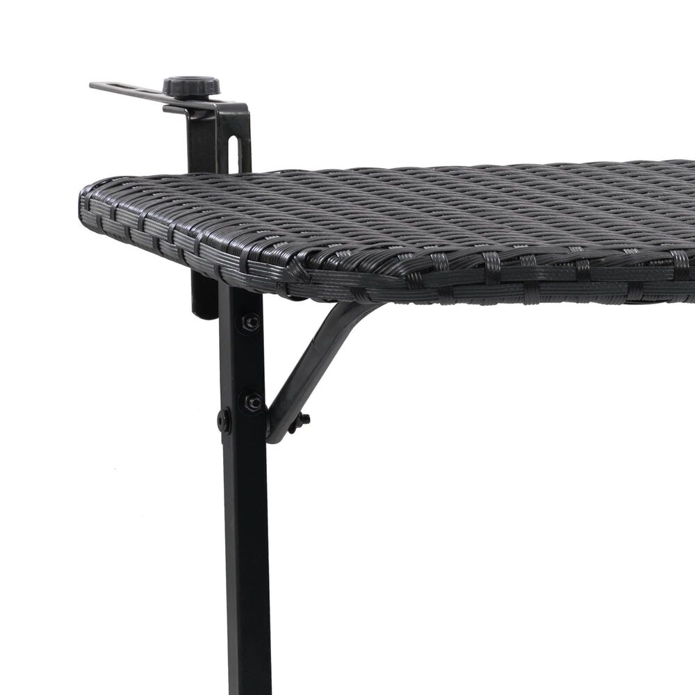 CorLiving Parksville Patio Balcony Table in Black, , large