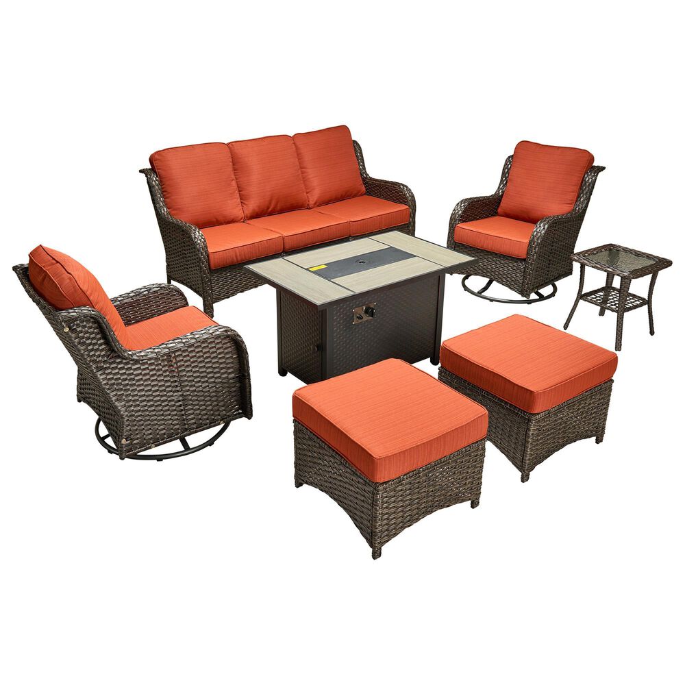 HOMLUX 7-Piece Patio Set in Orange, , large