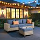 HOMLUX 4-Piece Patio Modular Sofa and Ottoman Set in Denim Blue, , large