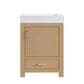 37B Alanya 24" Single Bathroom Vanity in Warm Oak with White Composite Stone Top, , large