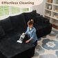 HOMLUX 2-Piece L-Shaped Sectional with Left Facing Chaise in Black, , large