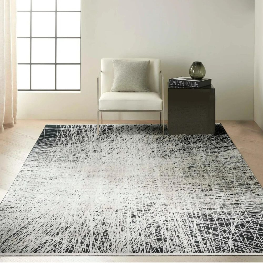 Nourison Balian 8&#39; x 10&#39; Black and Silver Area Rug, , large