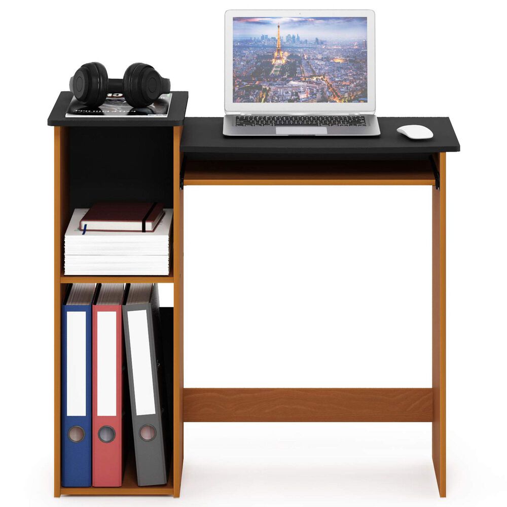 HOMLUX Multipurpose Computer Gaming Desk in Light Cherry and Black, , large