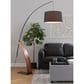 LumiSource Robyn Mid-Century Modern Floor Lamp in Walnut Wood and Black Linen Shade by LumiSource, , large
